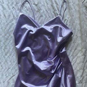 WINDSOR Purple Scrunch Silk Dress